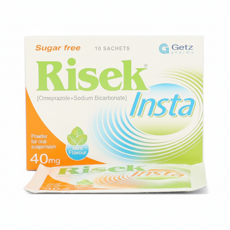 Risek Insta 40MG (Omeprazole+Sodium Bicarbonate) – Tablet Pharmacy