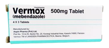 Vermox 500mg Tablet 12`s – Tablet Pharmacy